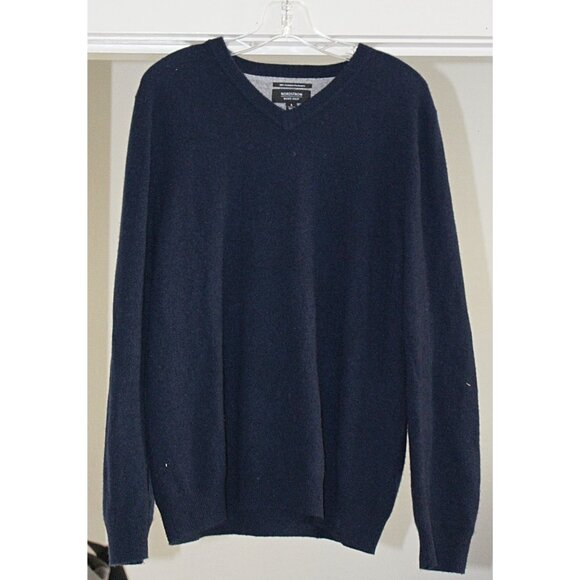 Nordstrom Men’s Shop Cashmere V-Neck Pullover in Navy, size Large, Oversize - Picture 4 of 9